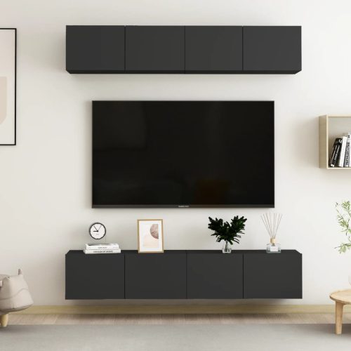 TV ormarići 4 kom crni 80 x 30 x 30 cm od konstruiranog drva