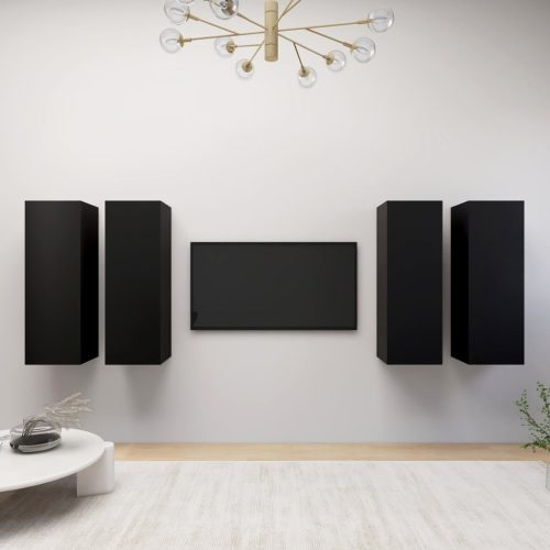 TV ormarići 4 kom crni 30,5 x 30 x 90 cm od konstruiranog drva