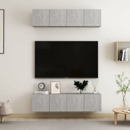 TV ormarići 4 kom boja betona 60 x 30 x 30 cm konstruirano drvo