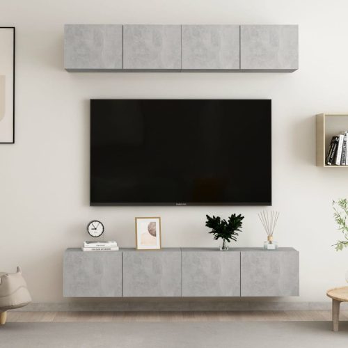 TV ormarići 4 kom boja betona 80 x 30 x 30 cm konstruirano drvo