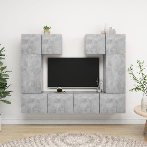 6-dijelni set TV ormarića siva boja betona konstruirano drvo