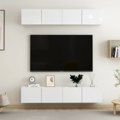 TV ormarići 4 kom sjajni bijeli 80x30x30 cm konstruirano drvo