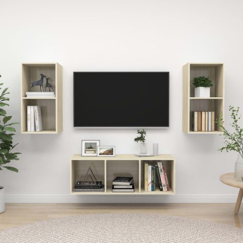 3-dijelni set TV ormarića boja hrasta sonome konstruirano drvo