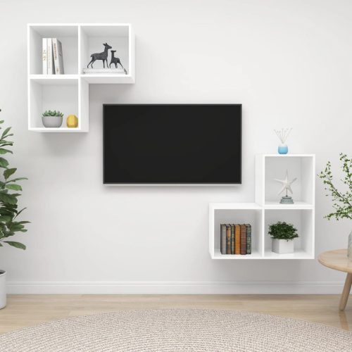 4-dijelni set TV ormarića bijeli od konstruiranog drva