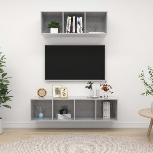 2-dijelni set TV ormarića siva boja betona konstruirano drvo