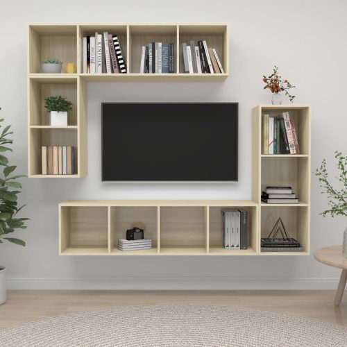4-dijelni set TV ormarića boja hrasta sonome konstruirano drvo