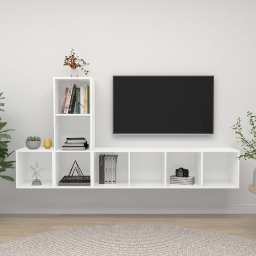 3-dijelni set TV ormarića bijeli od konstruiranog drva