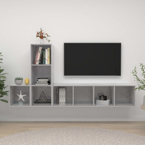 3-dijelni set TV ormarića siva boja betona konstruirano drvo