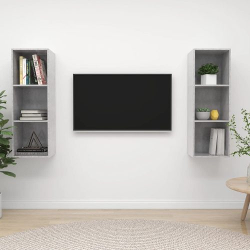 Zidni TV ormarići 2 kom siva boja betona od konstruiranog drva