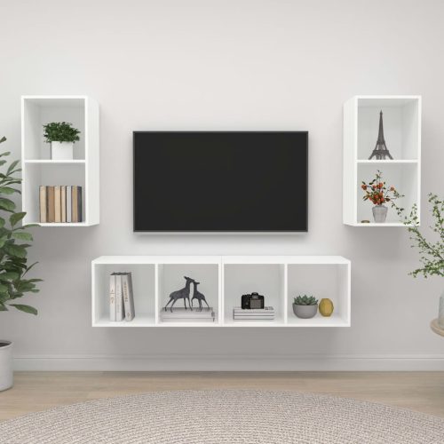 Zidni TV ormarići 4 kom bijeli od konstruiranog drva