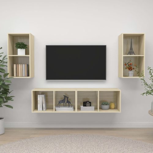 Zidni TV ormarići 4 kom boja hrasta sonome konstruirano drvo