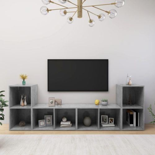 TV ormarići 4 kom boja betona 72x35x36,5 cm konstruirano drvo