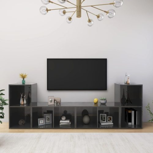 TV ormarići 4 kom visoki sjaj sivi 72 x 35 x 36,5 cm od iverice