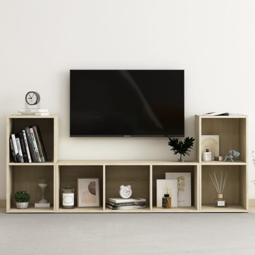 3-dijelni set TV ormarića boja hrasta sonome konstruirano drvo
