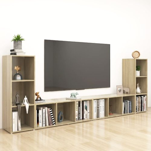 TV ormarići 4 kom boja hrasta 107x35x37 cm konstruirano drvo