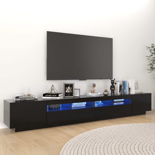 TV ormarić s LED svjetlima crni 260 x 35 x 40 cm