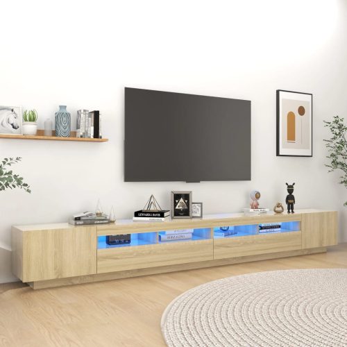 TV ormarić s LED svjetlima boja hrasta sonome 300 x 35 x 40 cm