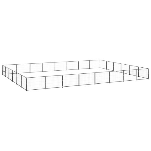 Kavez za pse crni 48 m² čelični