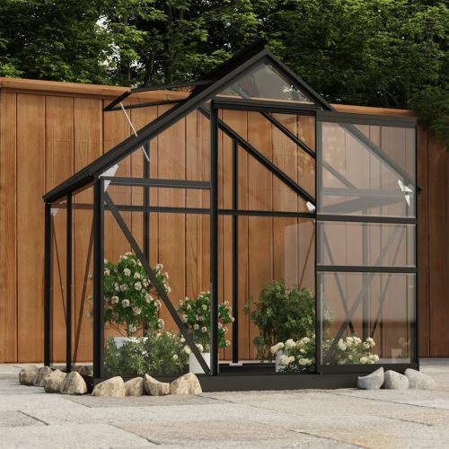 Stakleni staklenik antracit 155 x 103 x 191 cm aluminijski