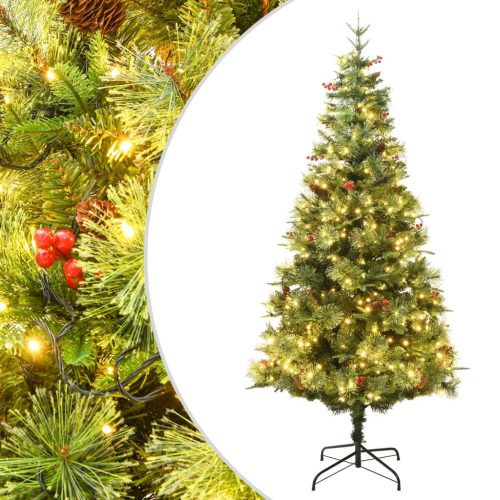 Osvijetljeno božićno drvce sa šiškama zeleno 120 cm PVC i PE