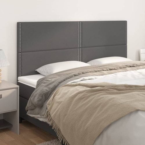 Uzglavlje 4 kom sivi 100x5x78/88 cm od umjetne kože