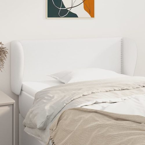 Uzglavlje s ušima bijelo 93x23x78/88 cm od umjetne kože