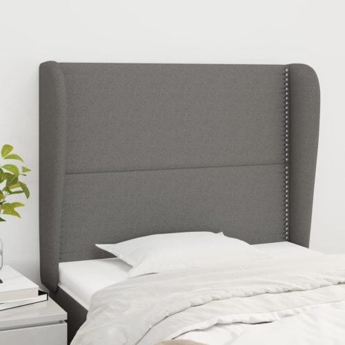 Uzglavlje s ušima tamnosivo 93x23x118/128 cm od tkanine