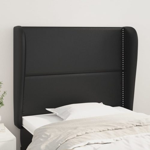 Uzglavlje s ušima crno 103x23x118/128 cm od umjetne kože