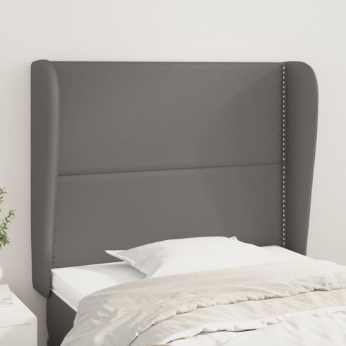Uzglavlje s ušima sivo 103x23x118/128 cm od umjetne kože