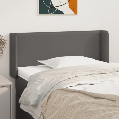 Uzglavlje s ušima sivo 83x16x78/88 cm od umjetne kože