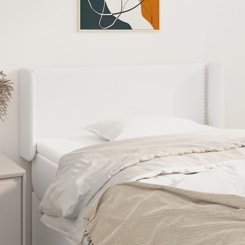 Uzglavlje s ušima bijelo 93x16x78/88 cm od umjetne kože