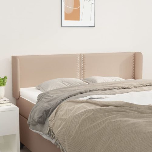 Uzglavlje s ušima boja cappuccina 147x16x78/88 cm umjetna koža