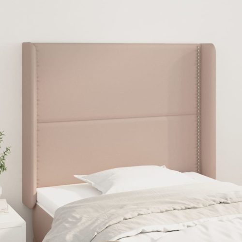 Uzglavlje s ušima boja cappuccina 93x16x118/128 cm umjetna koža