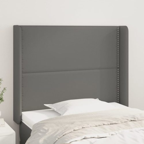 Uzglavlje s ušima sivo 103x16x118/128 cm od umjetne kože