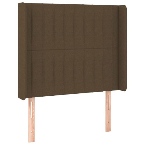 Uzglavlje s ušima tamnosmeđe 83x16x118/128 cm od tkanine