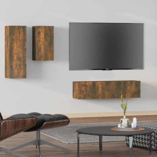 4-dijelni set TV ormarića boja dimljenog hrasta drveni