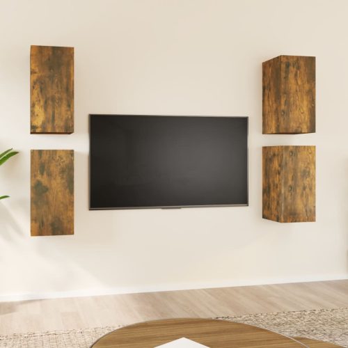 TV ormarići 4 kom dimljeni hrast 30,5x30x60cm konstruirano drvo