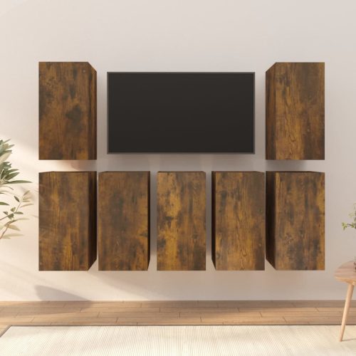 TV ormarići 7 kom dimljeni hrast 30,5x30x60cm konstruirano drvo