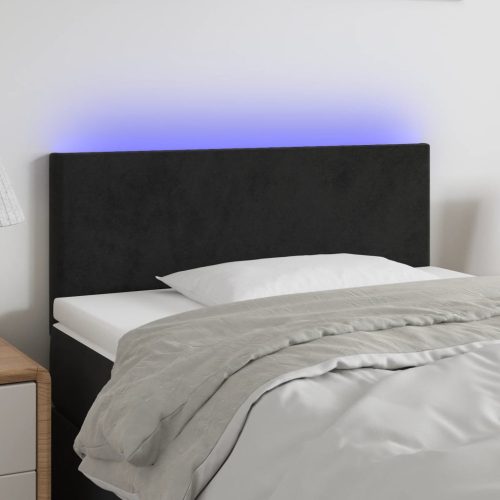 LED uzglavlje crno 80 x 5 x 78/88 cm baršunasto