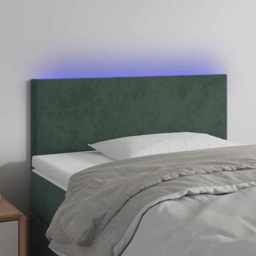 LED uzglavlje tamnozeleno 80 x 5 x 78/88 cm baršunasto