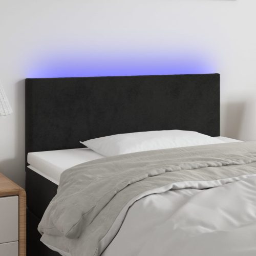 LED uzglavlje crno 90x5x78/88 cm baršunasto