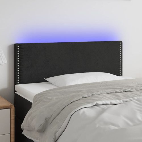 LED uzglavlje crno 90x5x78/88 cm baršunasto