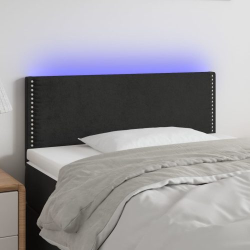 LED uzglavlje crno 100x5x78/88 cm baršunasto