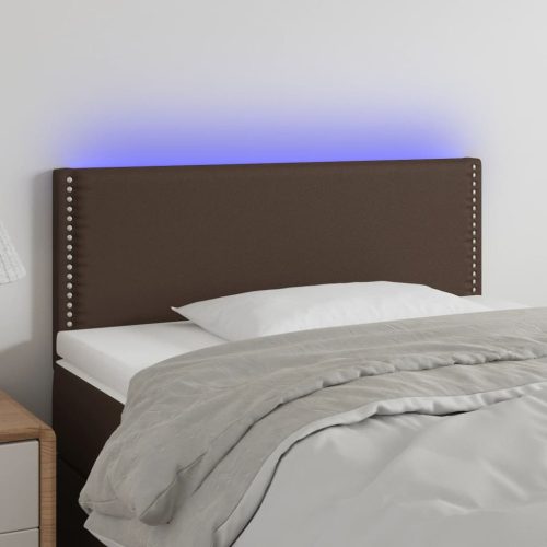 LED uzglavlje smeđe 90 x 5 x 78/88 cm od umjetne kože