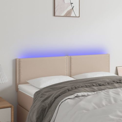 LED uzglavlje boja cappuccina 144 x 5 x 78/88cm od umjetne kože