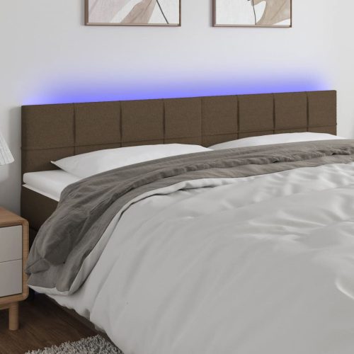 LED uzglavlje tamnosmeđe 160x5x78/88 cm od tkanine