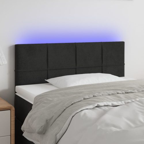 LED uzglavlje crno 80 x 5 x 78/88 cm baršunasto