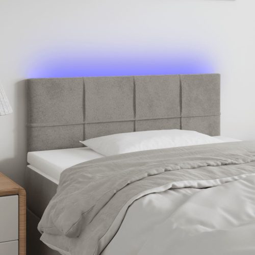 LED uzglavlje svjetlosivo 90x5x78/88 cm baršunasto