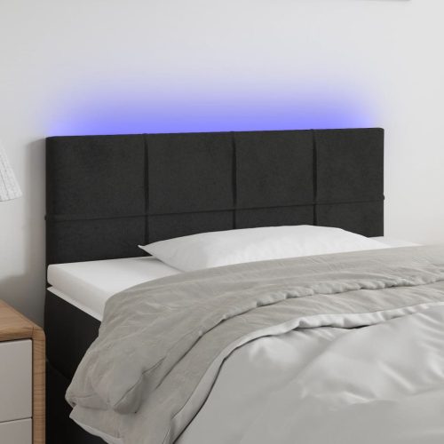 LED uzglavlje crno 90x5x78/88 cm baršunasto