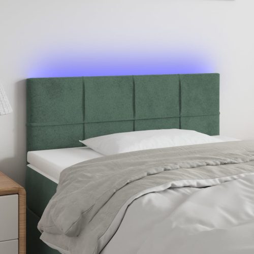 LED uzglavlje tamnozeleno 100x5x78/88 cm baršunasto